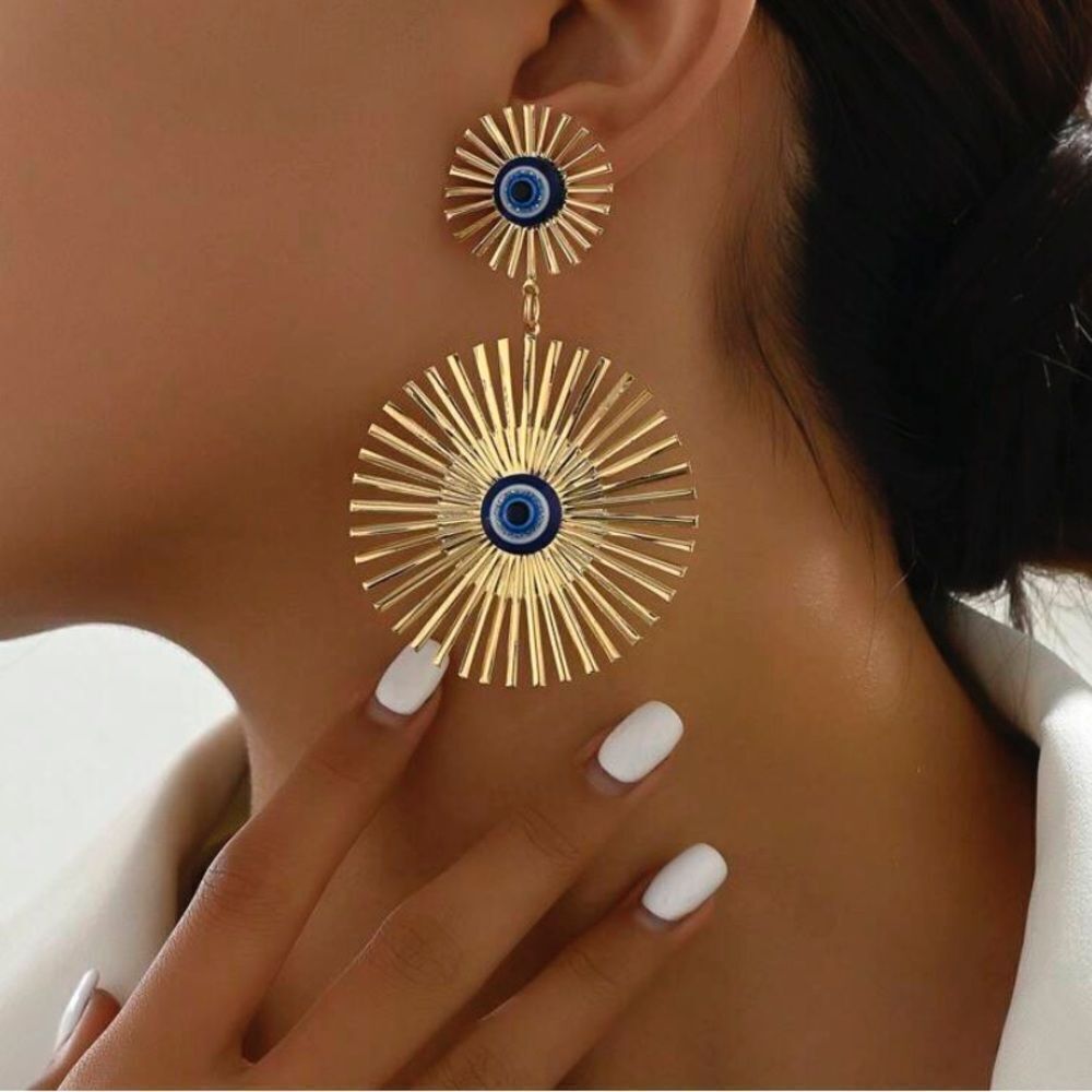 3for$20 NEW 1pair Sunflower And Blue Eyes Design Long Earrings Simple Elegant